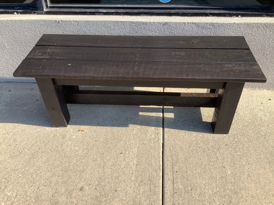 Outdoor wood bench