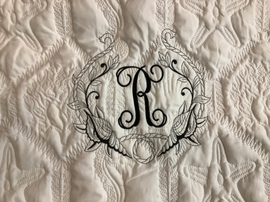 King sham embroidered