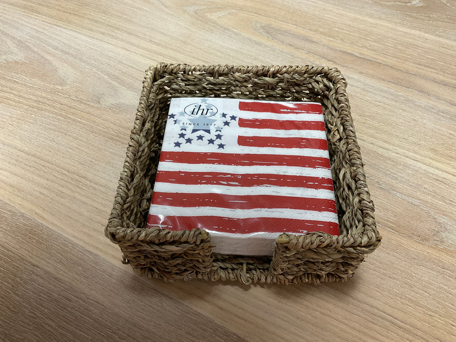 Seagrass cocktail napkin caddy