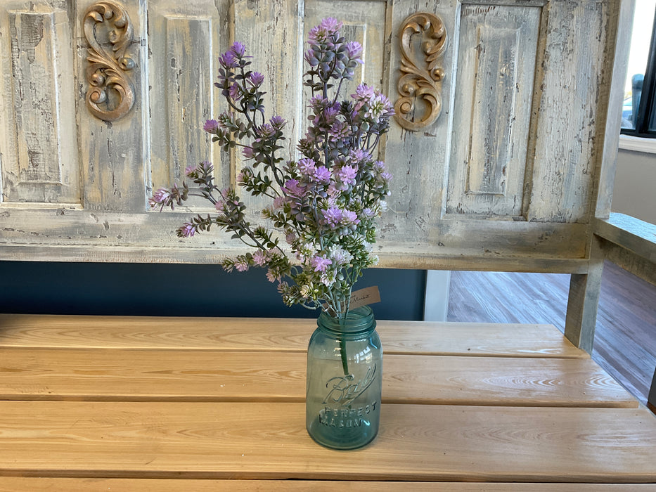 Blue glass mason jar