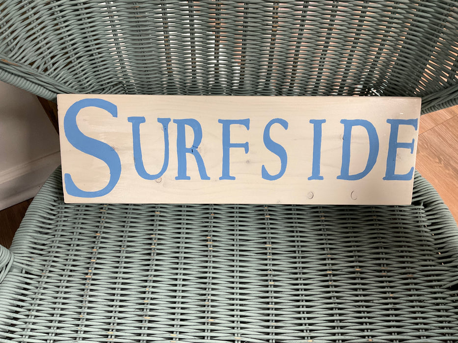 Wood block city sign