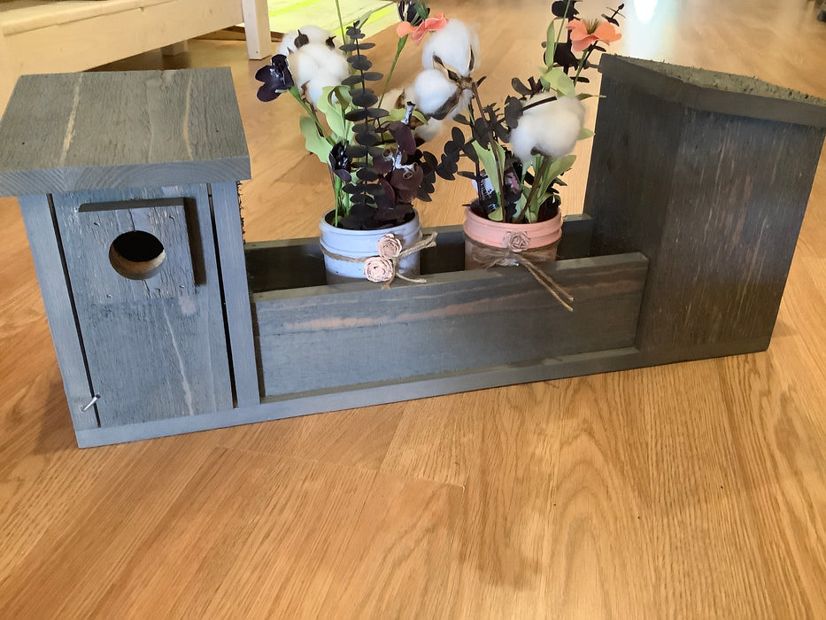 Cedar birdhouse planter