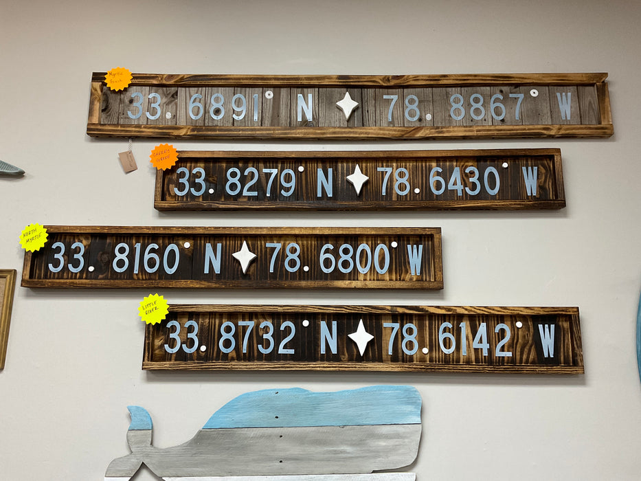 City Wood coordinate sign