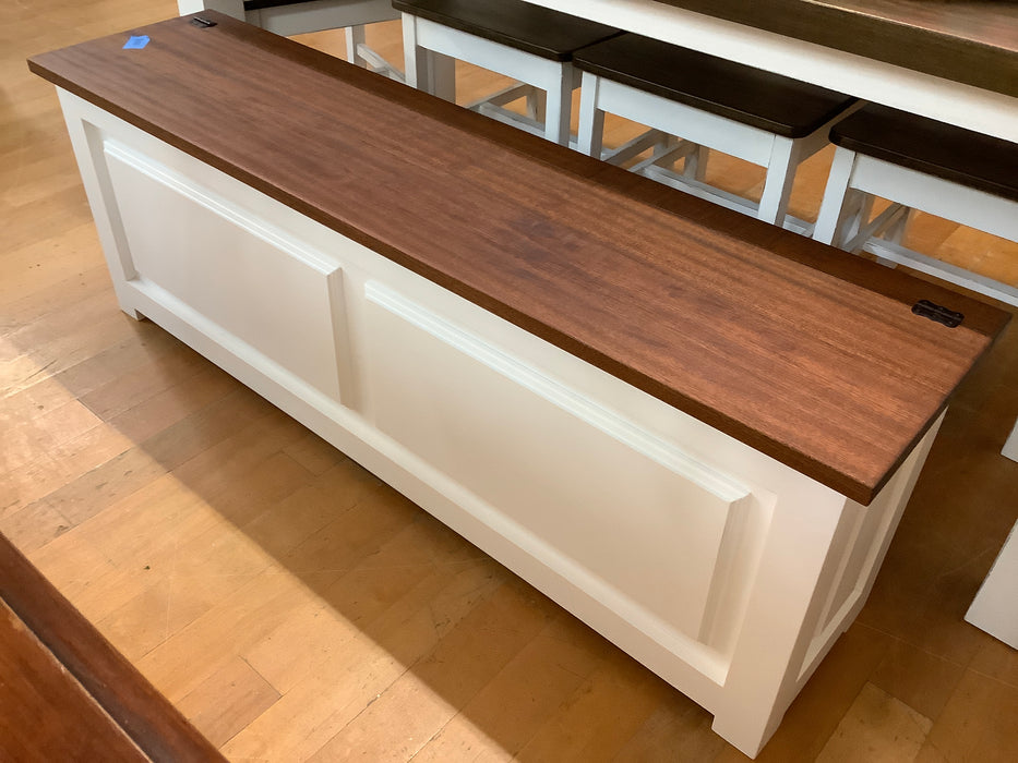 Wood top storage bench