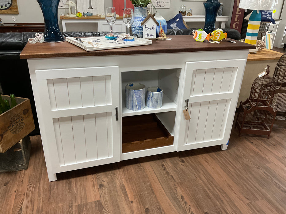Farmhouse door cabinet console