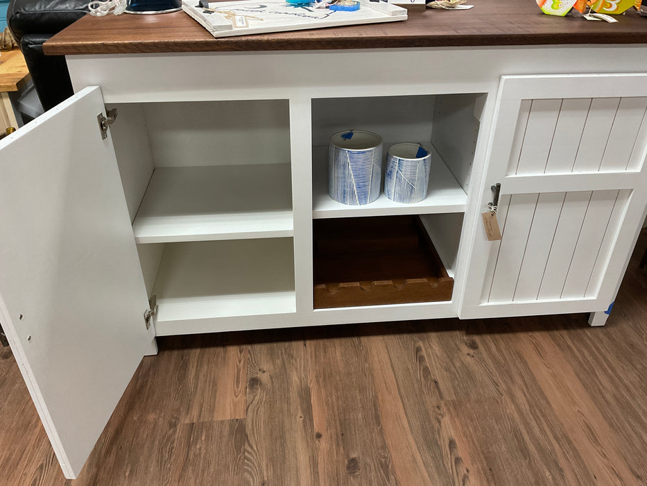 Farmhouse door cabinet console