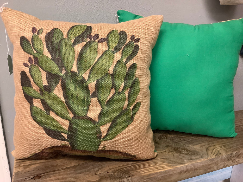 Burlap print pillow
