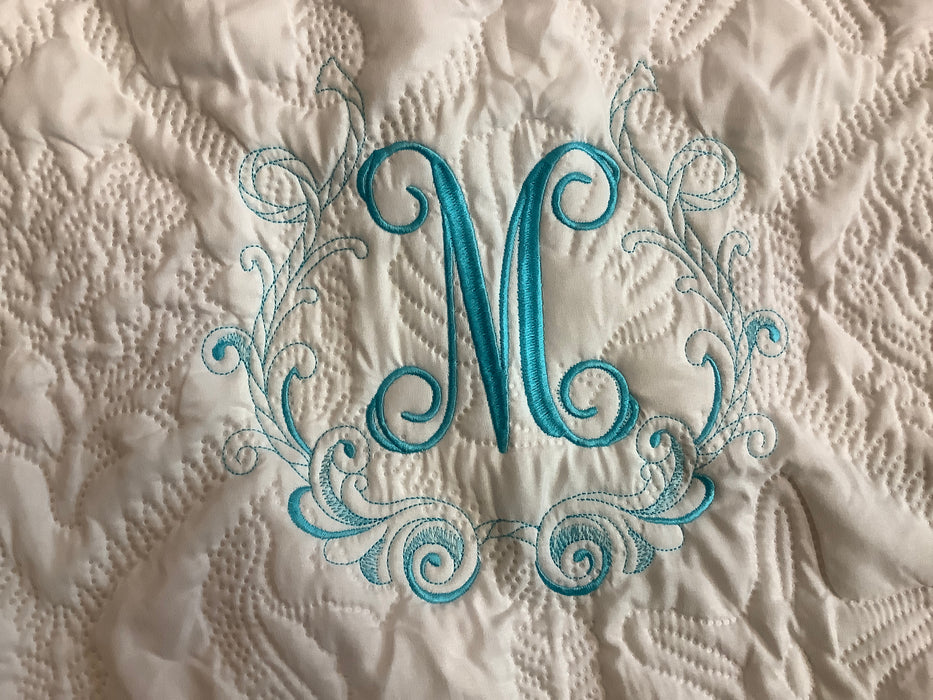 King sham embroidered