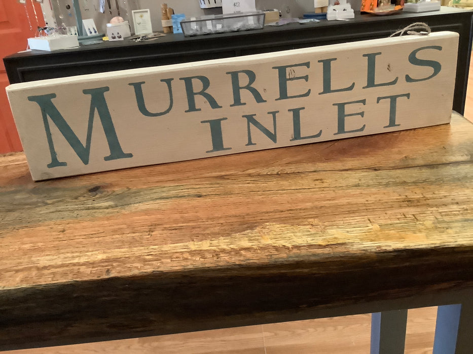 Wood block city sign