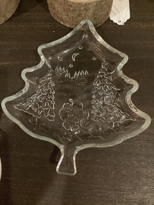 Christmas glass candy dish