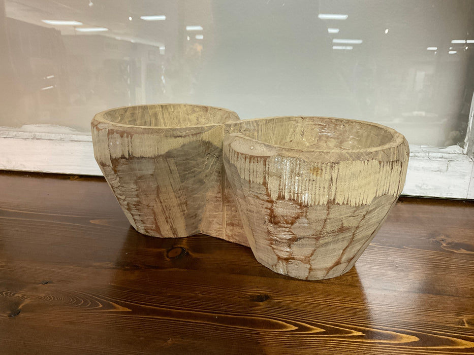 Double wood bowls