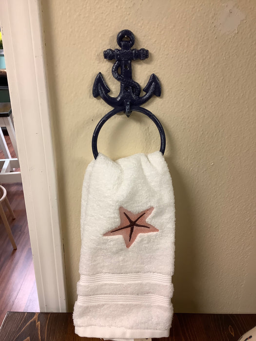 Decorative metal towel ring