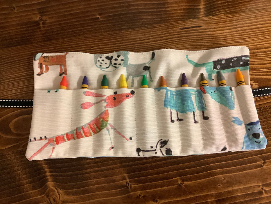 Roll up crayon bag