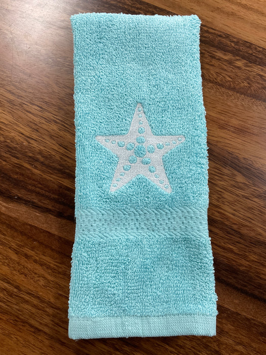 Embroidered hand towel - Starfish