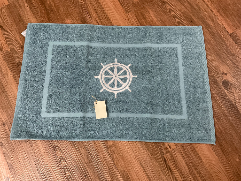 Embroidered bath mat