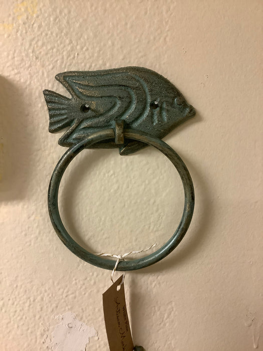 Decorative metal towel ring