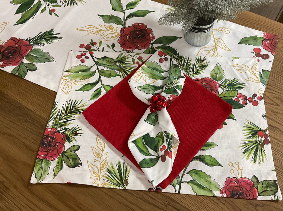 Red jingle bells cluster napkin ring