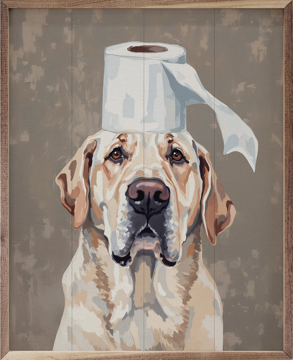 Walnut framed print - Toilet paper helper