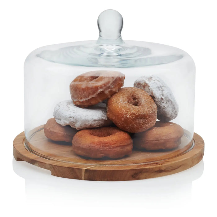 Cake stand with glass dome - flat