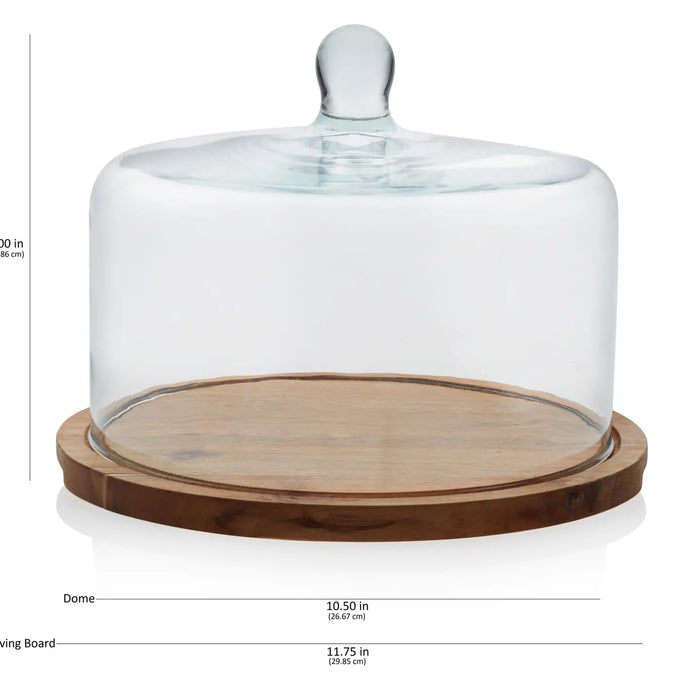 Cake stand with glass dome - flat