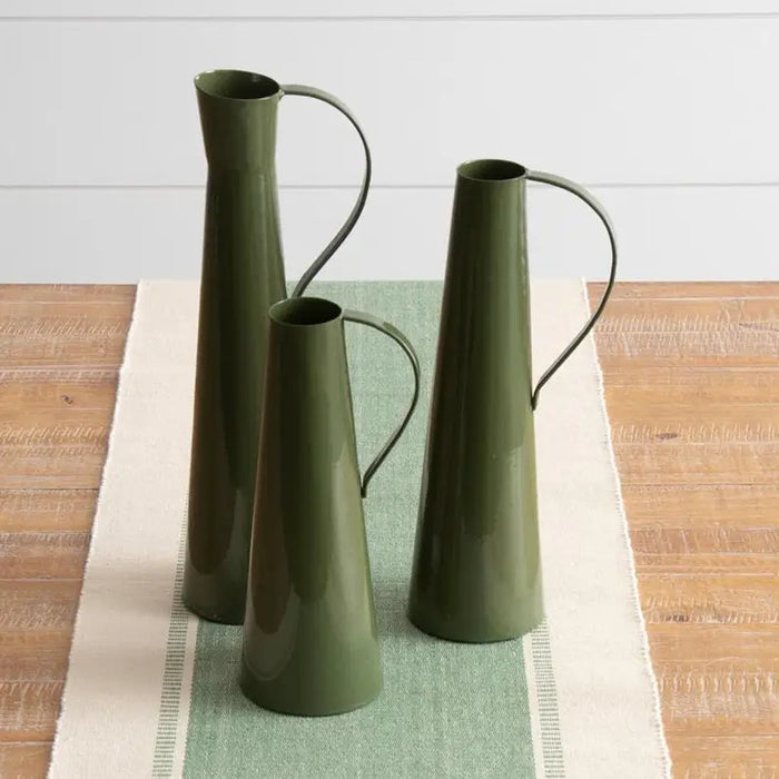 Green metal pitchers