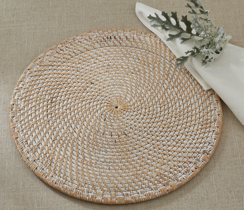 Rattan Charger - white