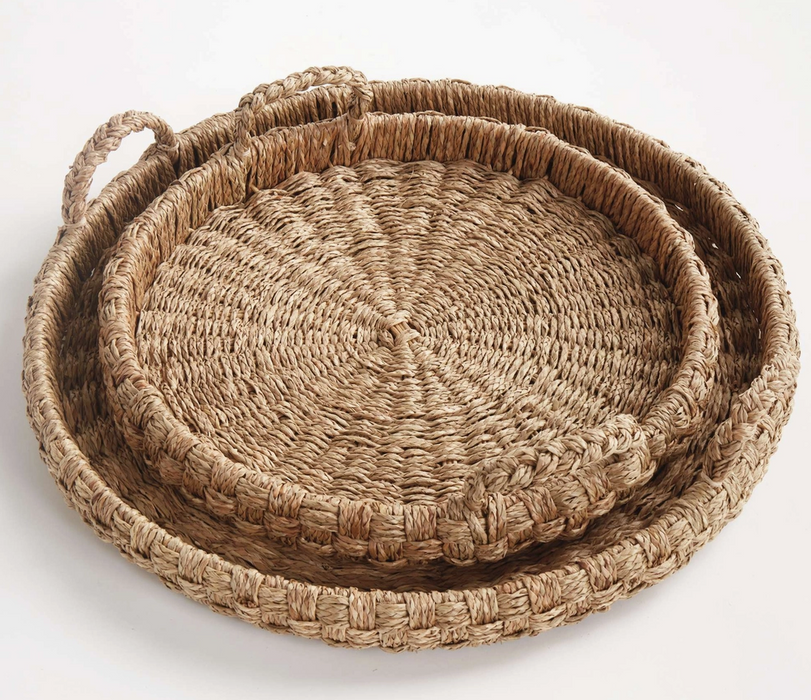 Round serving tray - Rattan