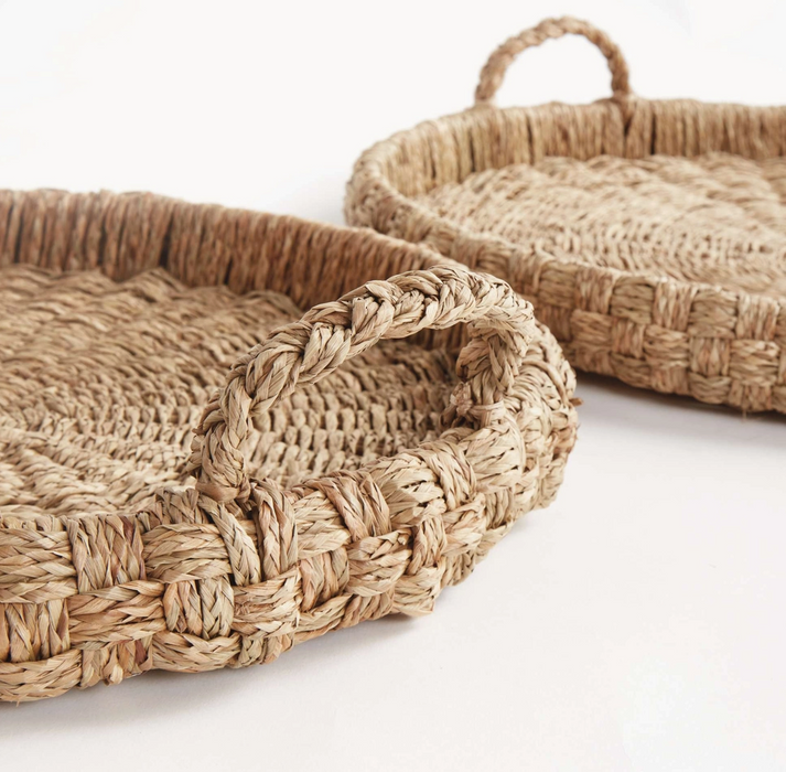 Round serving tray - Rattan