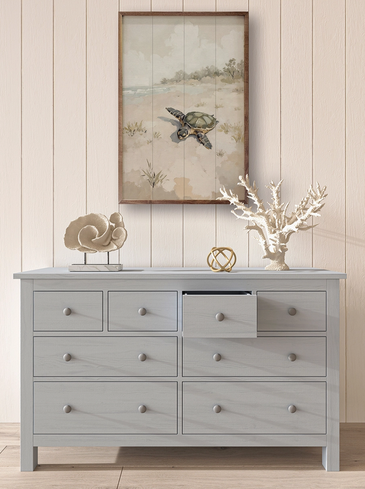 Walnut framed print - sea turtle
