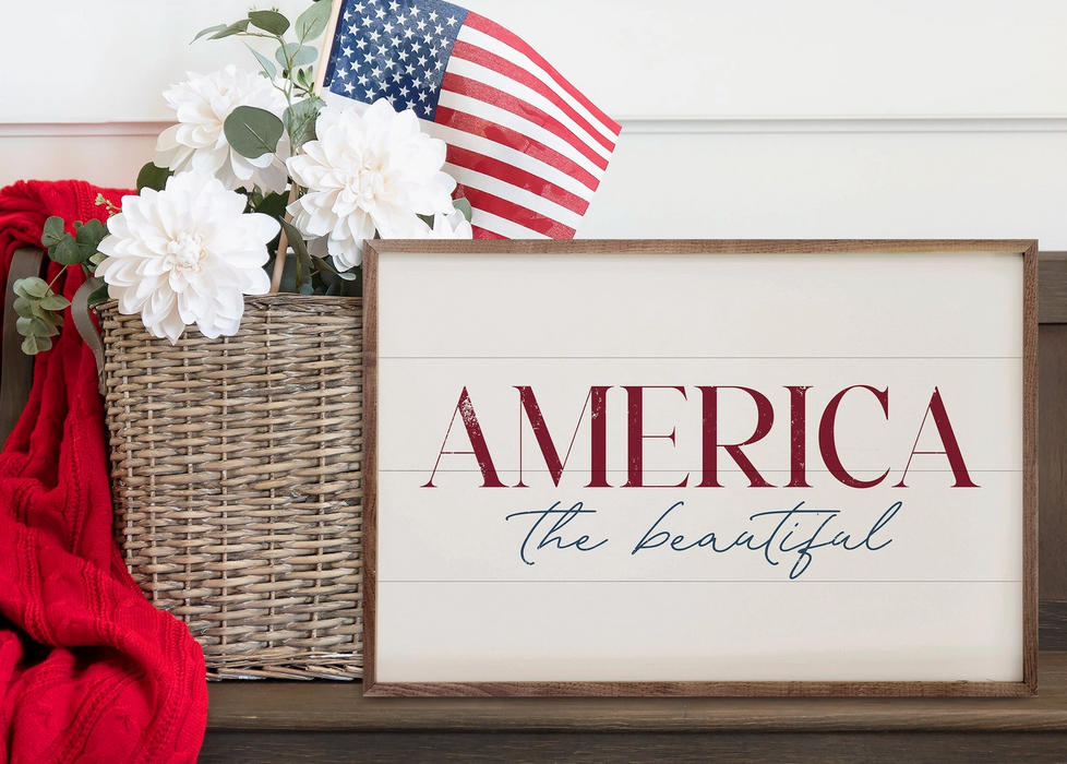 Walnut Framed Print - America the Beautiful