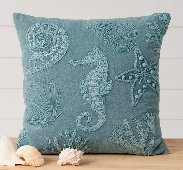 Throw pillow - Stonewashed Seahorse