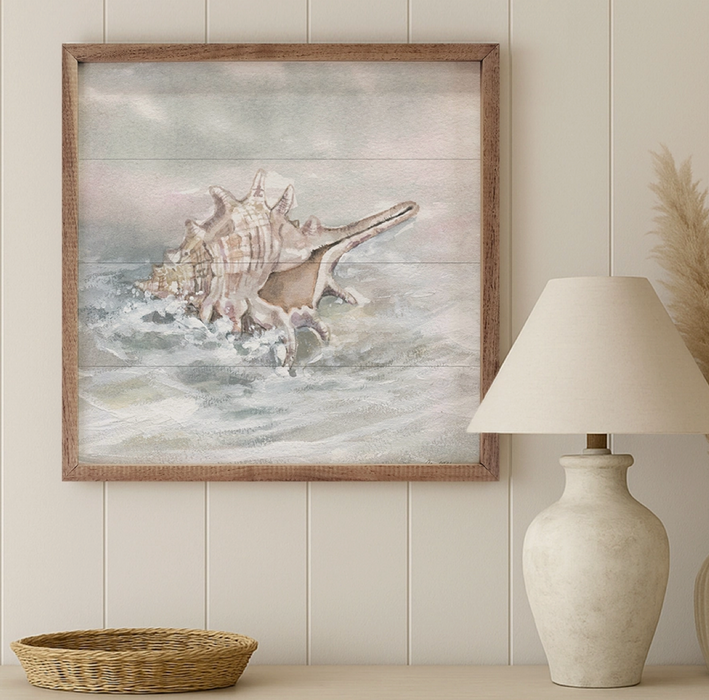 Walnut wood frame print - Washed Ashore