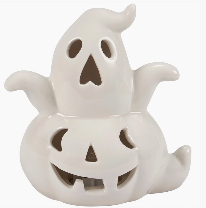 Ghost pumpkin figurine