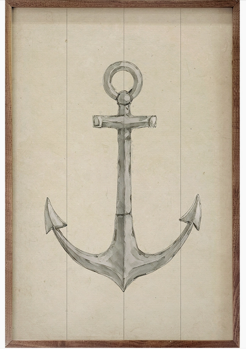 Walnut framed print - Anchor