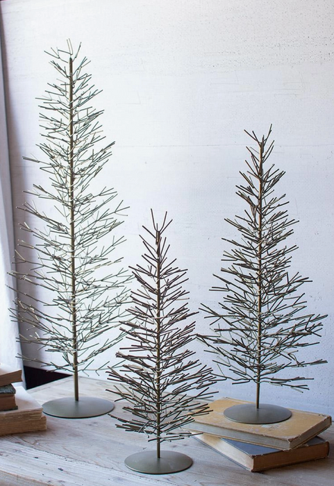 Wire Christmas Tree - Antique Brass