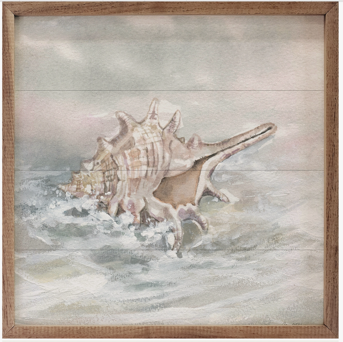 Walnut wood frame print - Washed Ashore