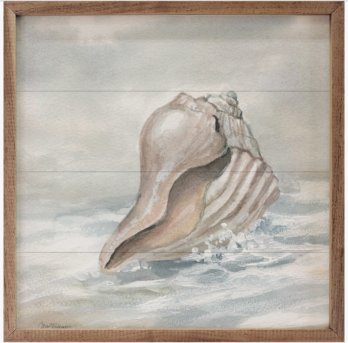 Walnut wood frame print - Washed Ashore