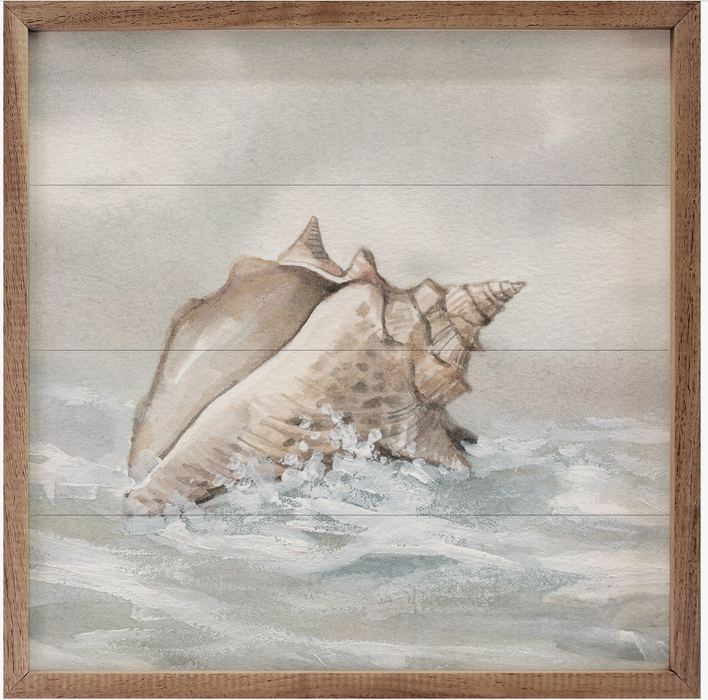 Walnut wood frame print - Washed Ashore