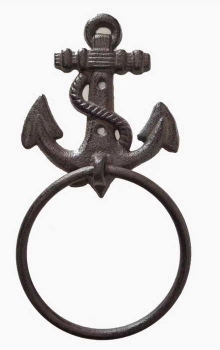 Decorative metal towel ring