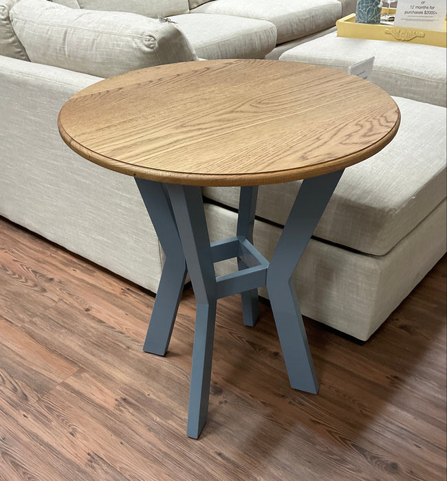 Round Oak End Table - Cashmere