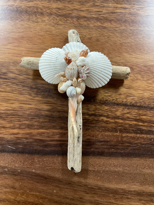 Driftwood shell cross