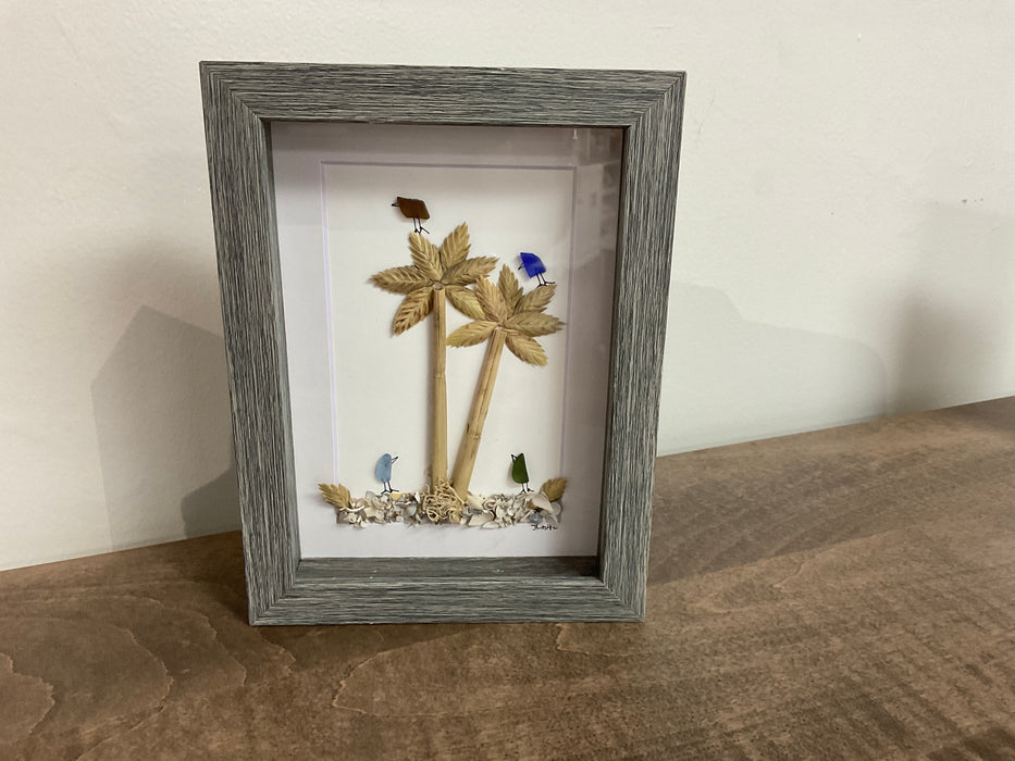 Sea glass framed art 5”x7”