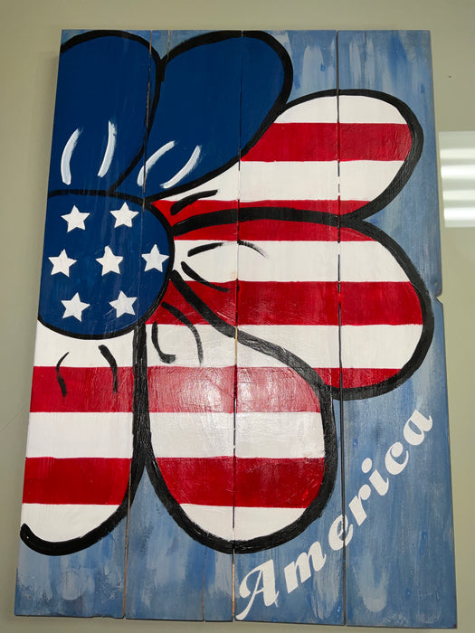 Flower Wall Sign - Patriotic