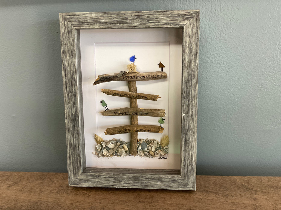Sea glass framed art 5”x7”