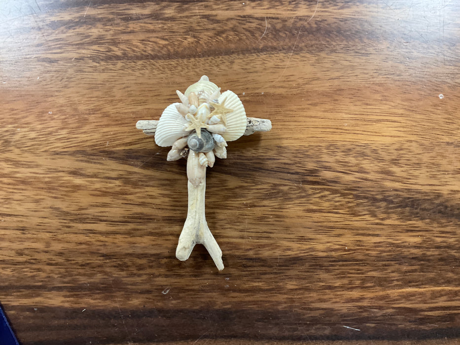 Driftwood shell cross