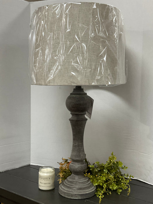 Reclaimed gray table lamp