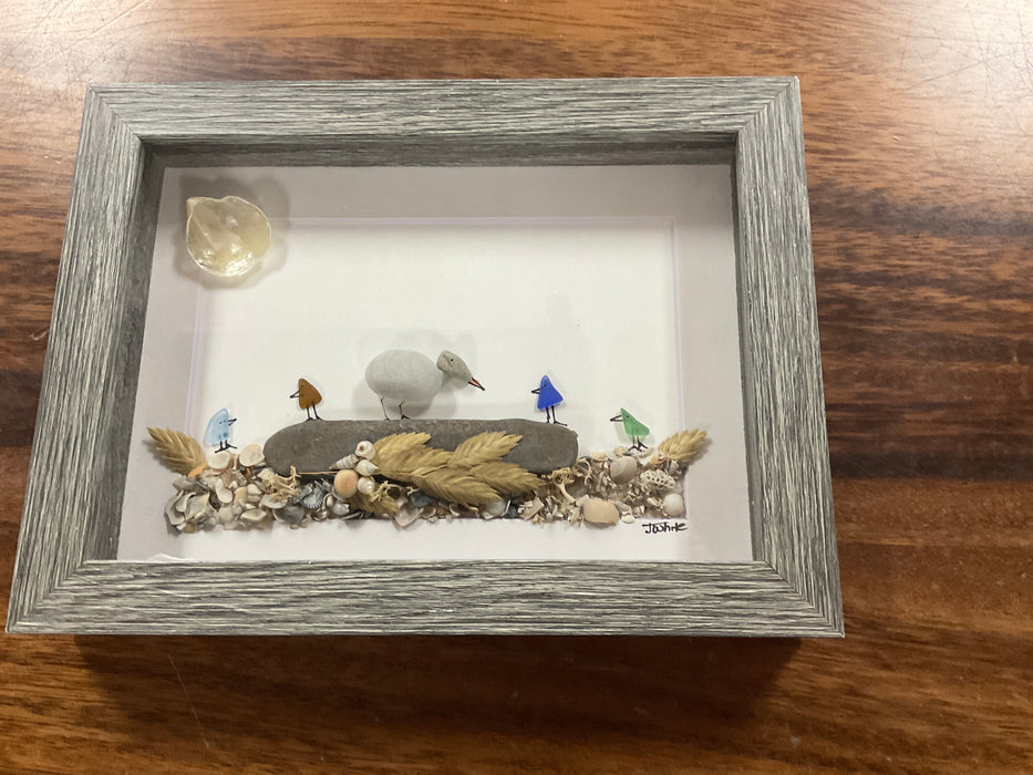 Sea glass framed art 5”x7”