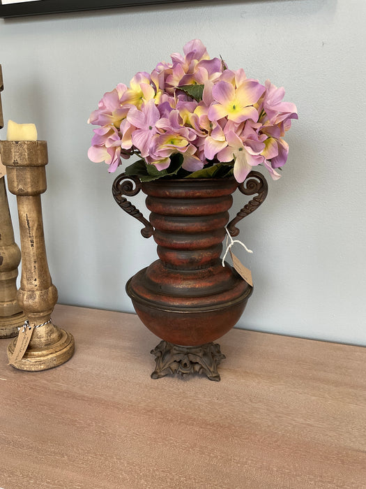 Metal vase with double handles
