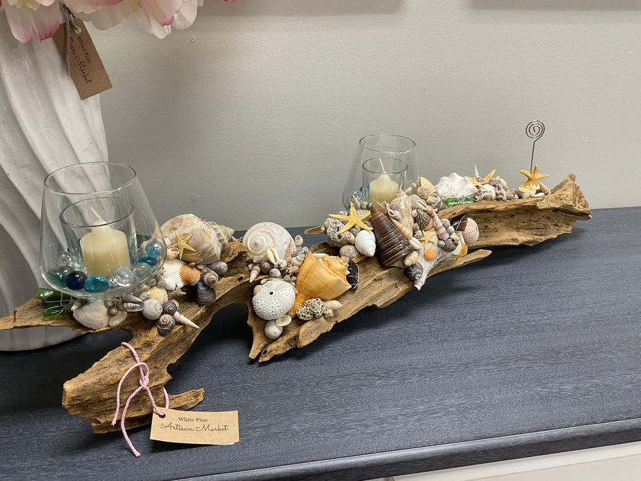 Driftwood candle holder
