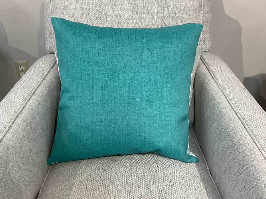 Throw pillows - aqua print